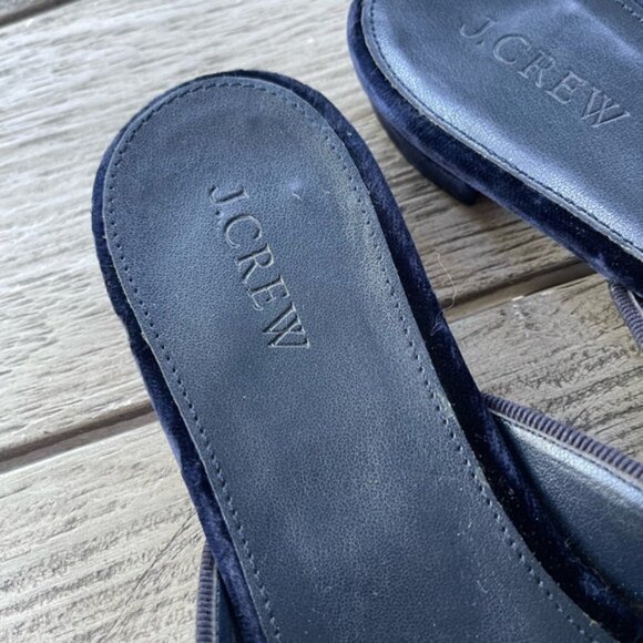 J Crew Floral Embroidered Black Velvet Mules Womens Size 75 - Picture 5 of 7